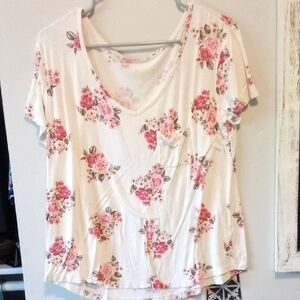 Rue21 Pink Floral Short Sleeve Top
